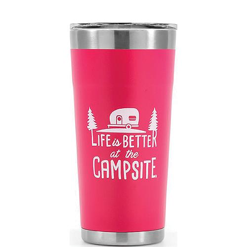 Camco 53061 Life Is Better At The Campsite Tumbler, 20 Oz., Coral Pink - 53061 - 17-53061F1