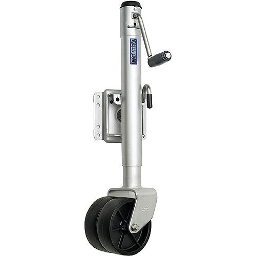 Fulton Xpd15L0101 1,500 Lb Max Load Heavy Duty Dual Wheel Bolt On Swivel Jack, Z-Max 600 Silver - Xpd15L0101 - 220-Xpd15L0101F1