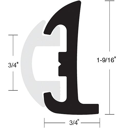Black Semi-Rigid Rubrail W/Inser - V11-9795Bbk50D-2 - 236-V119795Bbk50D2F1