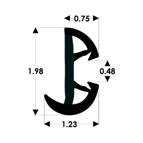 Taco V119993Wwk802 Semi-Rigid Suproflex Med.Rub Rail Kit W/Flexible Vinyl Overlay Insert, 2 X 1-1/4