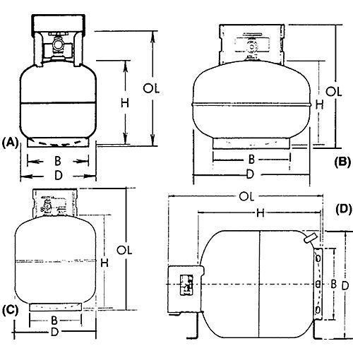 Manchester Tank 1160Tc10 30 Lb. Steel Dot Propane Cylinder - 1160Tc.10 - 268-1160Tc10 Superseded By: 268-1160Tcth5F1