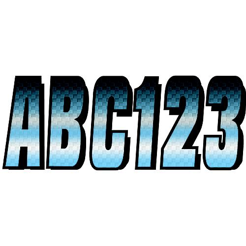 Hardline Series 300 Registration Kit, Carbon Fiber With Block Font And Top To Bottom Color Gradations (Includes 4 Sets Of 3