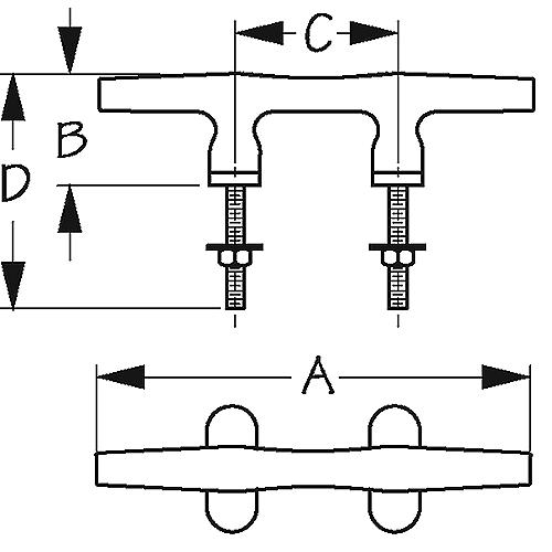 Seadog 044206 Open Base Chrome Zinc Stud Mount 6