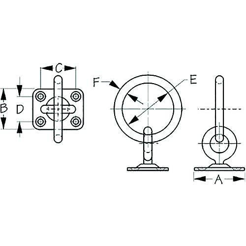 Sea-Dog 089513 Swivel Eye Plate With Ring, A:2