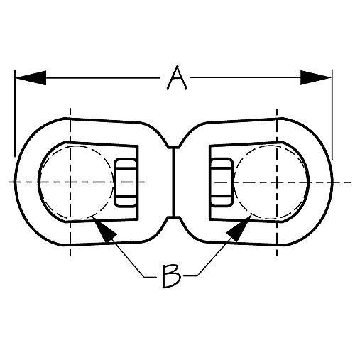 Sea-Dog Xxx Galvanized Eye & Eye Swivel, 3/8