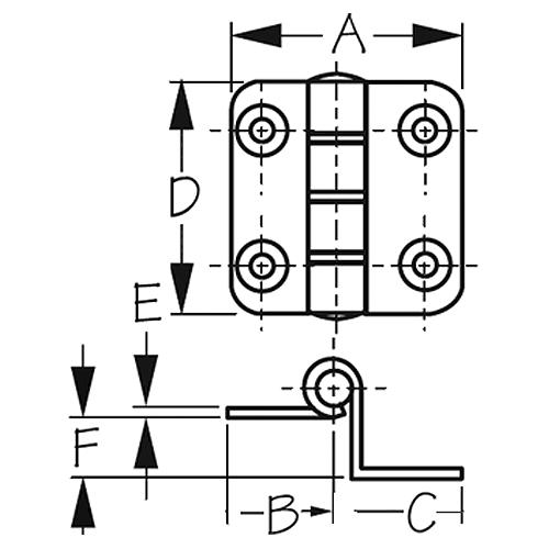 Sea-Dog 2015901 Offset Butt Hinges, Stainless, 1 Pr. - 201590-1 - 354-2015901F1