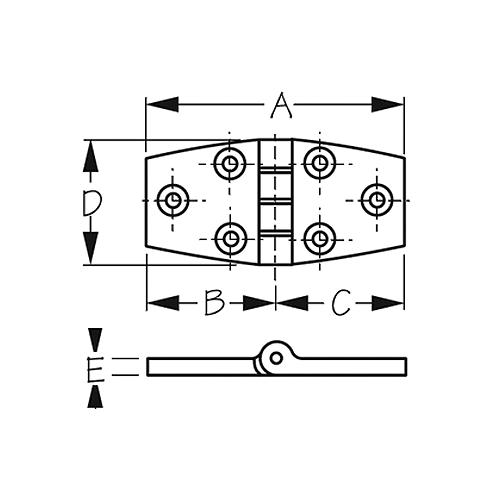 Chrome Plated Zinc Door Hinge - 206530-1 - 354-2065301F1