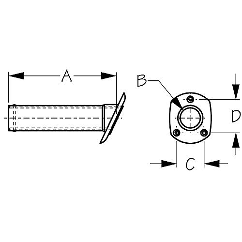Seadog 325235 Flush Mount Rod Holder & Cap, Investment Cast 316 Stainless - 325235-1 - 354-3252351F1