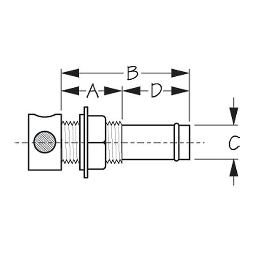 Straight Gas Tank Vent, Stainless - 352210-1 - 354-3522101F1