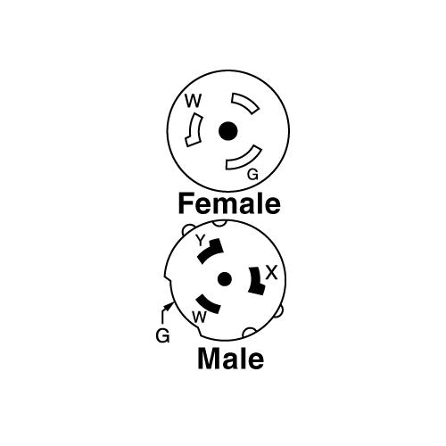 Hubbell Hbl61Cm72 Yellow Twist Lock Female To Twist Lock Male Adapter - Hbl61Cm72 - 36-Hbl61Cm72F1