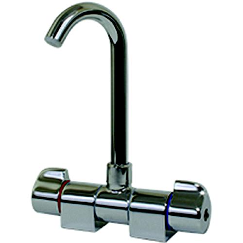 Scandvik 10474P Chrome Plated Brass J Spout Folding Mixer Faucet - 10474P - 390-10474Pf1