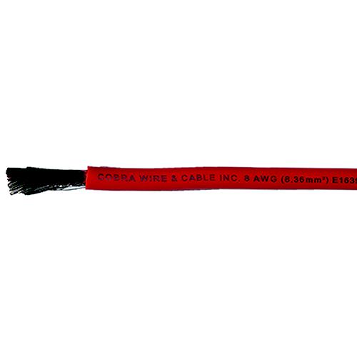 Cobra Wire A2008T01100Ft Tinned Copper Battery Cable, 8 Awg, 100', Red - A2008T01100Ft - 446-A2008T01100Ftf1