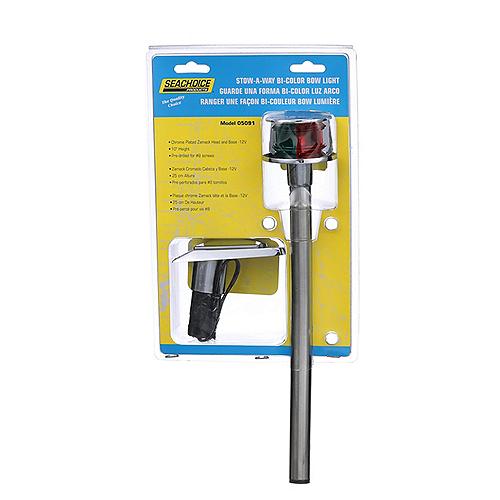 Seachoice Bow Pole Light, Marine Navigation, Chrome Bi-Color, 1 Nautical Mile Visibility - 5091 - 50-05091F1