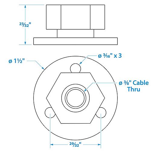 Seachoice 10031 Chrome Plated Brass Cable Outlet - 3/8