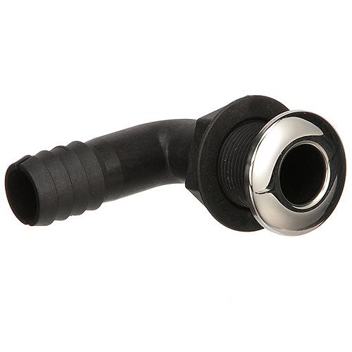 Seachoice 90-Degree Thru-Hull Connector, Fits 1-1/8 In. Id Hose, 1-3/8 In. Max Hull - 50-18561 - 50-18561F1