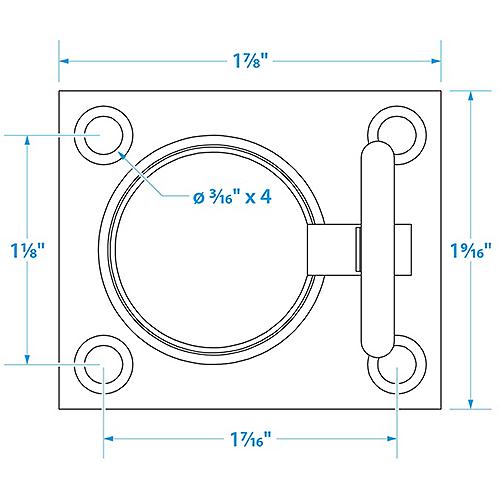 Seachoice Flush Ring Pull - 36661 - 50-36661F1