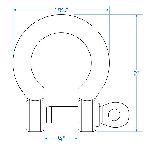 Seachoice Stainless Steel Anchor Shackle - 43171 - 50-43171F1