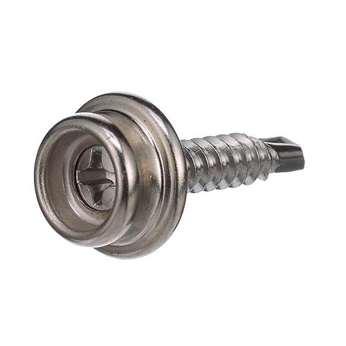 Seachoice Button Stud W/ Self Drilling 8 In. X 3/4 In. Stainless Steel Screw, Pack Of 50 - Rp-Bp9787Sc - 50-59388F1