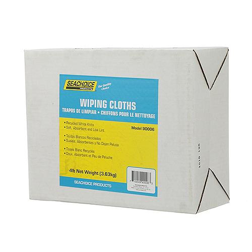 Seachoice 90006 Recycled White Knits Wiping Cloths, 4-Lb. Box - 7402-Ss05-Sc - 50-90006F1
