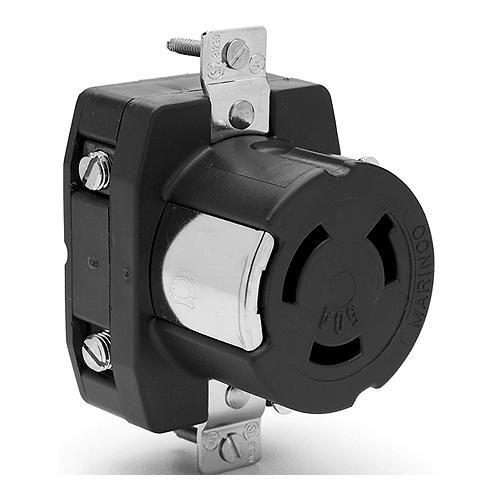 Marinco 6370Cr 50A/125V Wire Dockside Receptacle - 6370Cr - 69-6370Crf1