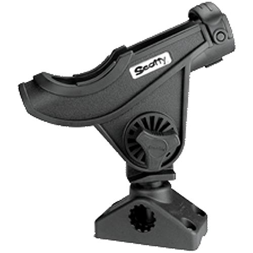 Scotty 280Bk Bait Caster/Spinning Rod Holder W/ Side/Deck Mt., Black, 12/Case - 0280-Bk - 736-280Bkf1