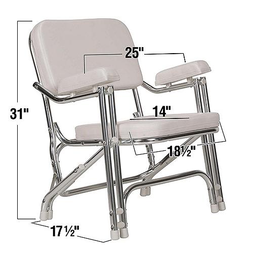 Seachoice Folding Deck Chair - White - 78501 - 50-78501 Superseded By: 50-78503F1