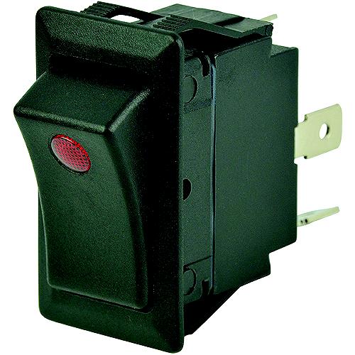 Bep 1001708 Rocker Switch, Off-On, Spst, Screw Terminals, Illuminated Red - 1001708 - 969-1001708F1