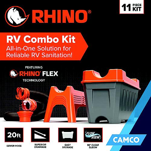Camco 43075 Rhino Rv Combo Kit, W/20' Rhinoflex Hose - 43075 - 17-43075F1