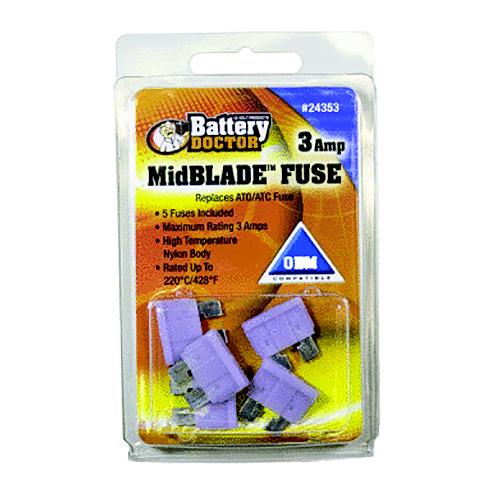Battery Doctor Midblade™ Ato/Atc Fuses, 3A, 5/Pk - 24353 - 240-24353F1