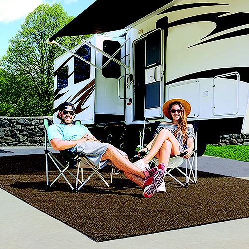 Prest-O-Fit 21182 Surface Mate Patio Rug, 6' X 9', Espresso - 2-1182 - 330-21182F1