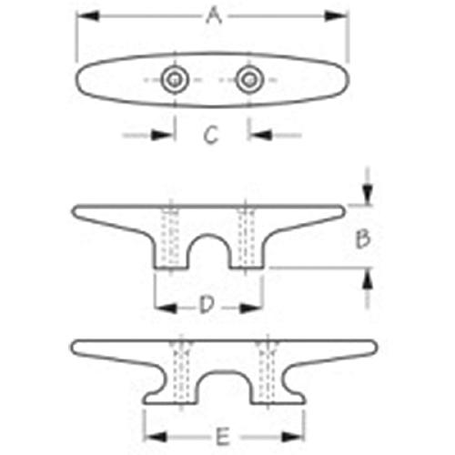 Seadog 0433601 Heavy Duty Nylon Cleat, Black, 1 Pr. - 043360-1 - 354-0433601F1
