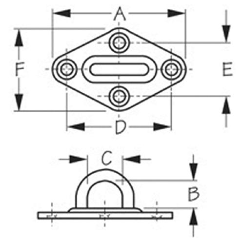 Sea-Dog 089603 Diamond Eye Plate, 3-3/16