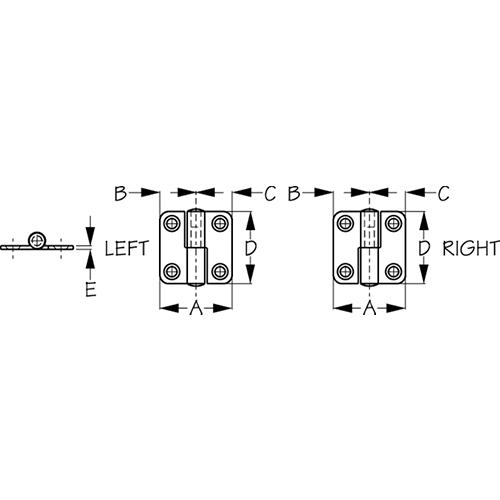 Sea-Dog 201586 Take-Apart Hinges, Left - 201586 - 354-201586F1