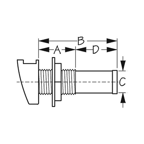 Straight Gas Tank Vent, White Nylon - 357105-1 - 354-3571051F1