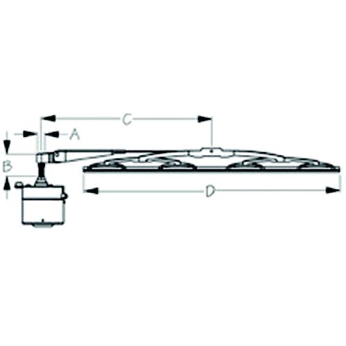 Seadog Standard Wiper 12V Motor Kit | Black Motor Finish | Includes Motor, 11