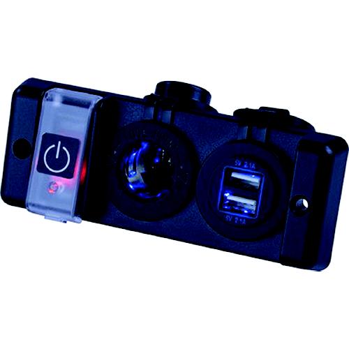 Seadog 426506-1 Double Usb & Power Socket Panel W/Breaker Switch - 426506-1 - 354-4265061F1