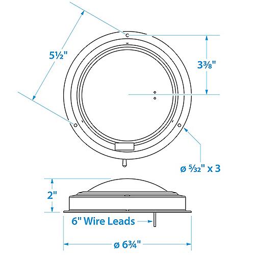 Seachoice Led Surface-Mount Dome Light, Bright White, Stainless Steel Flange, 5 In. Diameter - 3291 - 50-03291F1