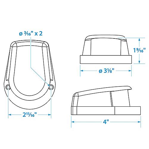 Seachoice Bow Light Marine Navigation, Horizontal Mount, Bi-Color, For Boats Under 39 Feet - 5011 - 50-05011F1