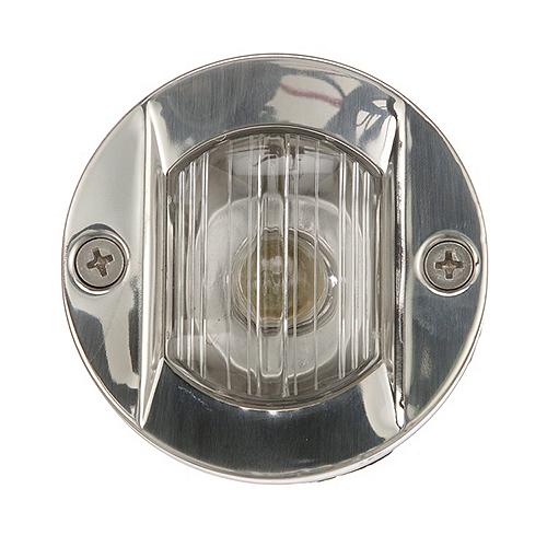 Seachoice Round Navigation Transom Light W/ Stainless Steel Flange, 3 In., Vertical Surface Mount - 5381 - 50-05381F1