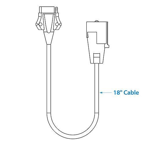 Seachoice 7-Way Round To 5-Way Flat Cable Adapter, Boat Trailer, 18 In. - 13821 - 50-13821F1