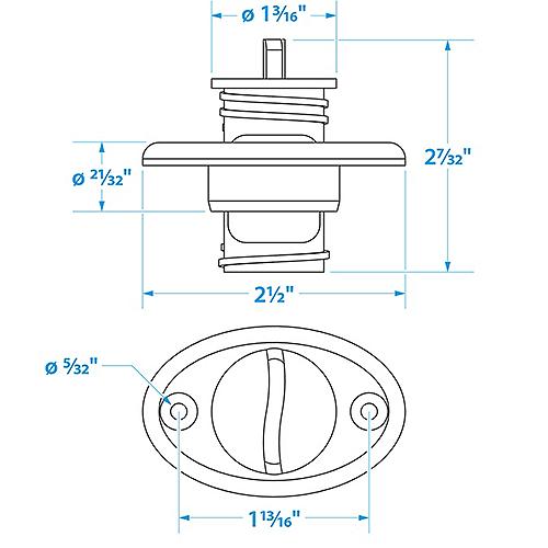 Seachoice 18661 Stainless Steel Garboard Drain And Plug - 50-18661 - 50-18661F1