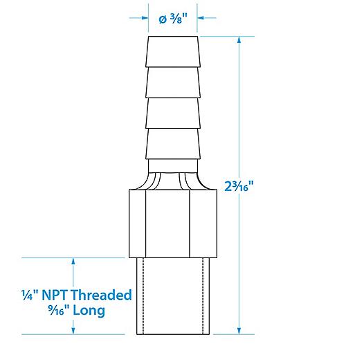 Seachoice Anti-Siphon Valve, 1/4 In. Npt, 3/8 In. Hose, Aluminum, Meets Uscg Regulations - 20991 - 50-20991F1