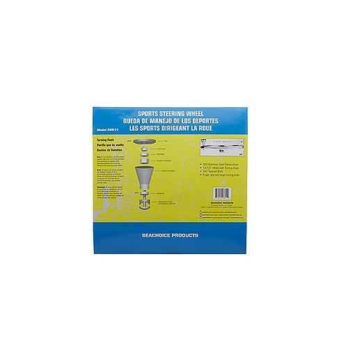 Seachoice 3 Spoke Stainless Steel Steering Wheel W/Turning Knob - 28611 - 50-28611F1