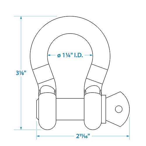 Seachoice 43091 Galvanized Anchor Shackle - 1/2