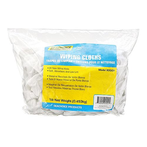 Seachoice 90009 New White Knits Wiping Cloths, 1-Lb. Bag - 6403-01-12-Sc - 50-90009F1