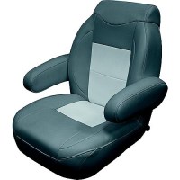 Wise 3126990 High Back Pontoon Helm Seat W/Flip Up Arm Rests, Platinum - 3126-990 - 144-3126990F1