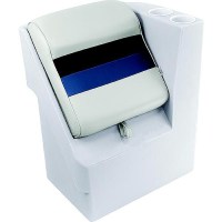 Wise 8Wd1305R1008 Deluxe Pontoon Furniture, Right Hand Lean Back Lounge, White/Navy/Blue - 8Wd1305R-1008 - 144-8Wd1305R1008F1