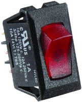 Switch-Ill Rocker 10A Blk W-Rd - S247 - 350-S247F1