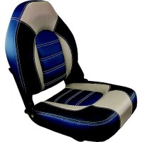Springfield 1061069B Skipper Premium High Back Fold Down Seat, Blue/Gray - 1061069-B - 169-1061069Bf1