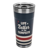Camco 53326 Life Is Better At The Campsite Tumbler, 20 Oz., Dark Blue - 53326 - 17-53326F1